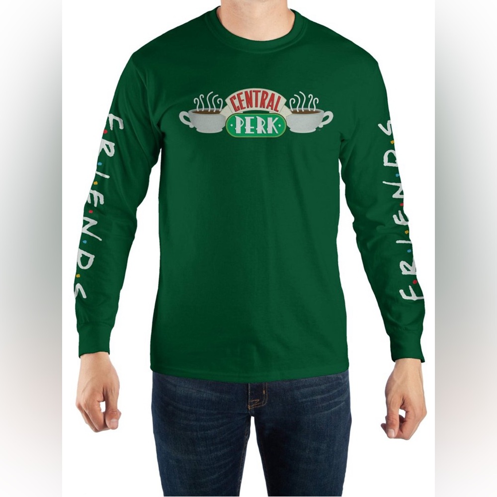 Friends Central Perk Logo Green Long Sleeve Tee